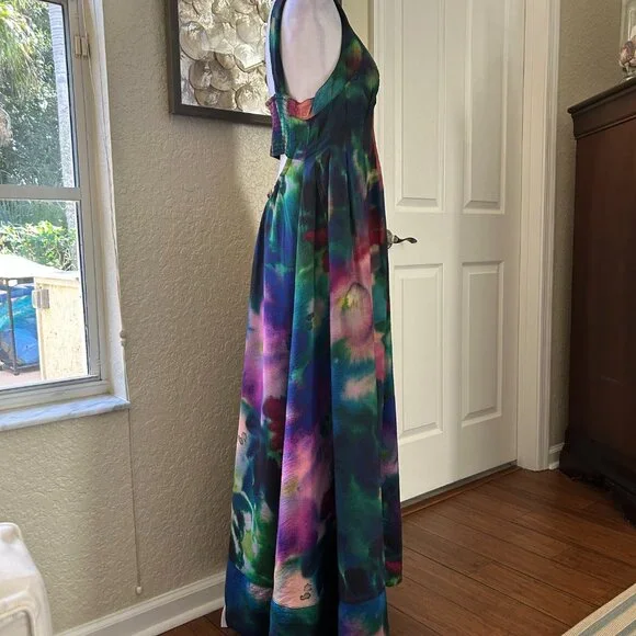 Anthropologie A-Line Watercolor Dress - Picture 5 of 8
